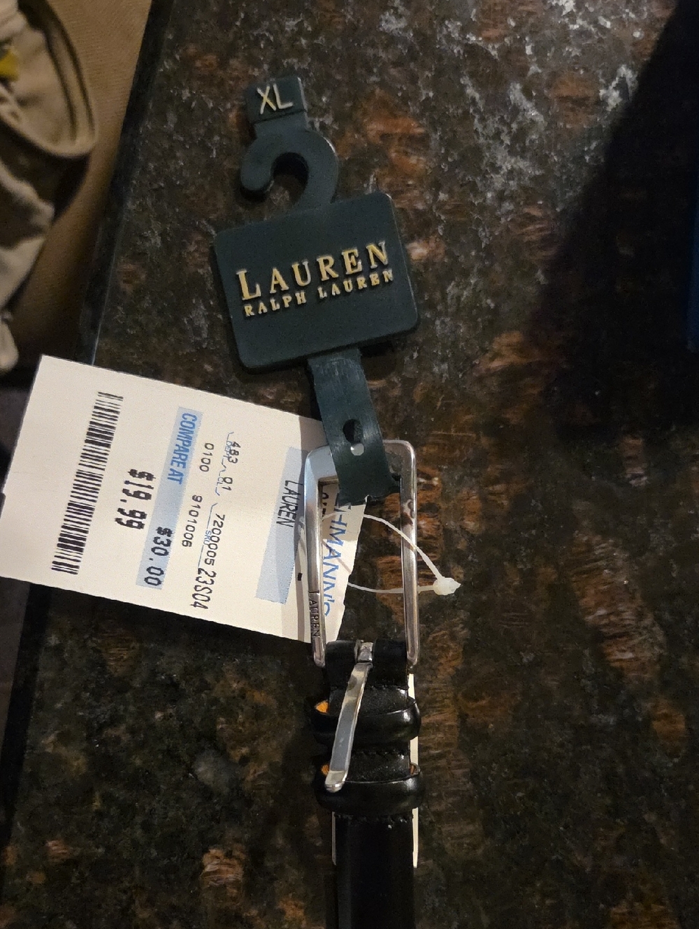 Lauren Ralph Lauren Women's Black Leather Belt XL